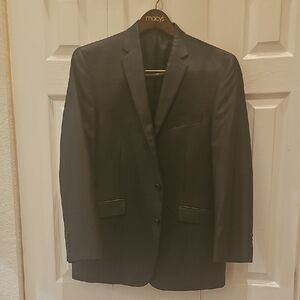 Macy's Black Suit Jacket with Notched Lapels and Structured Shoulders